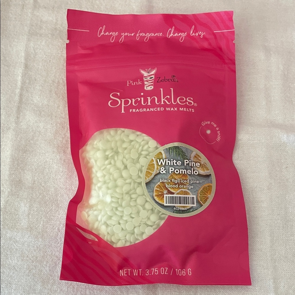 Pink Zebra Sprinkles Fragranced Wax Melts - White Pine & Pomelo